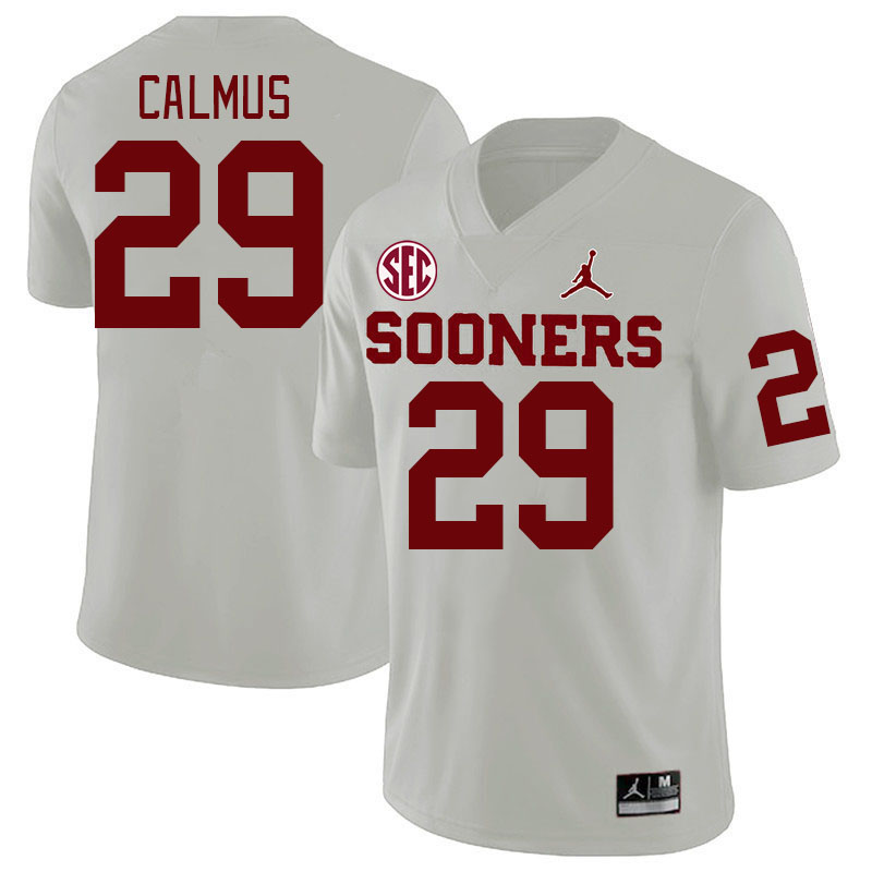 #29 Casen Calmus Oklahoma Sooners 2024 SEC Conference College Football Jerseys-White